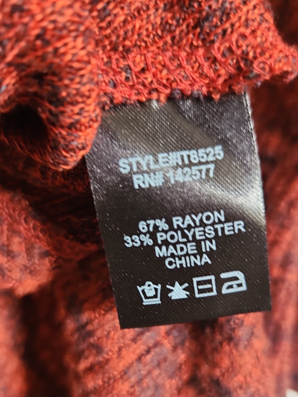 Rust Red Cold-Shoulder Knit Top - Picture 4 of 4